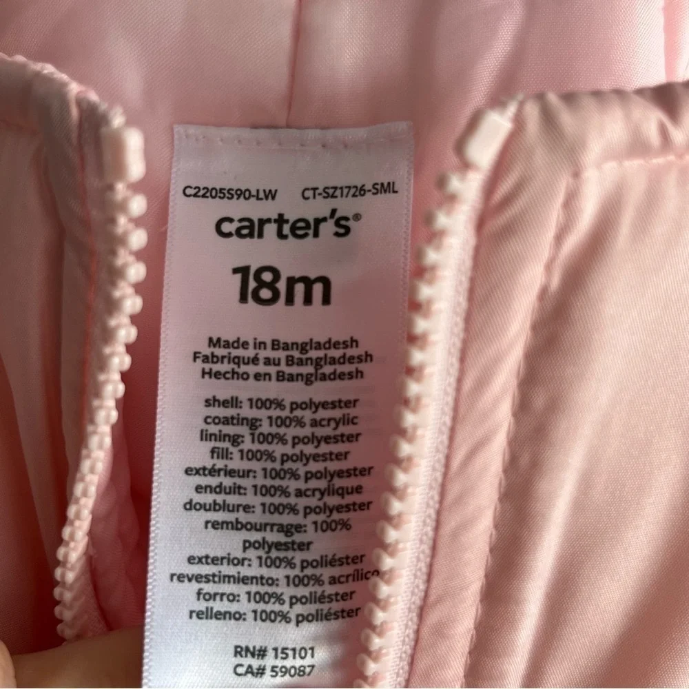 Carter's Light Pink Ski Bib